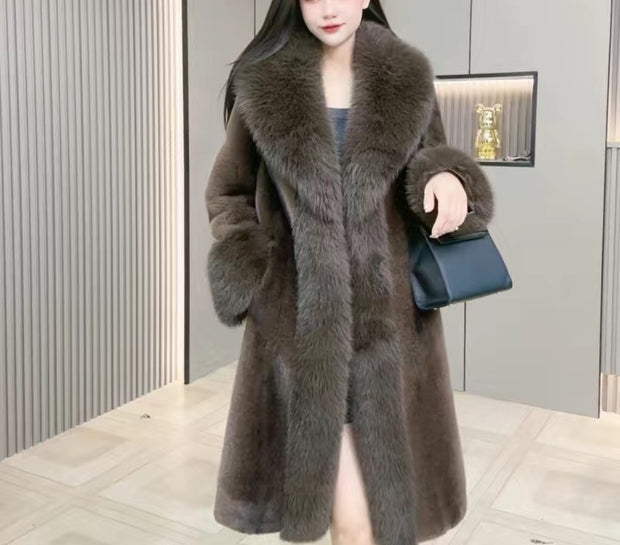 Mink Hair Fur Overcoat Women