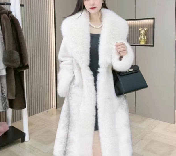 Mink Hair Fur Overcoat Women