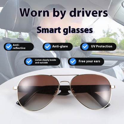 The Aviator Pro Ai Translation Glasses Bluetooth Music Audio UV Protection Polarized Sun Glasses