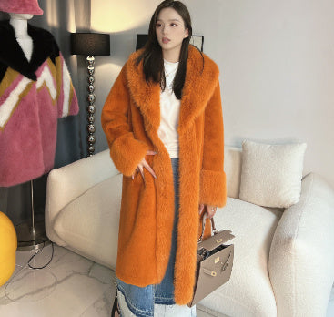 Mink Hair Fur Overcoat Women