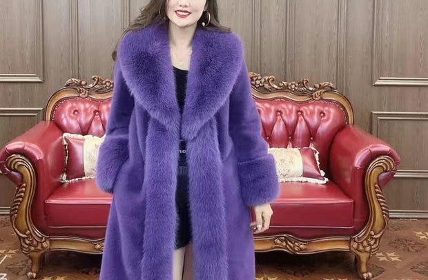 Mink Hair Fur Overcoat Women