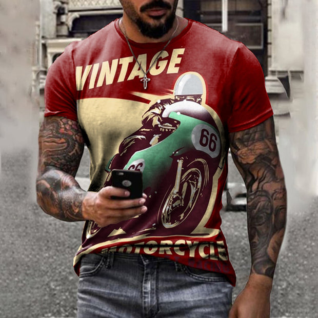 SPEED HEAD Vintage Moto Tee – Dark Charcoal