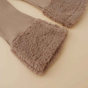 New Girls' Plush Large Lapel Solid Color Shirt Outfit