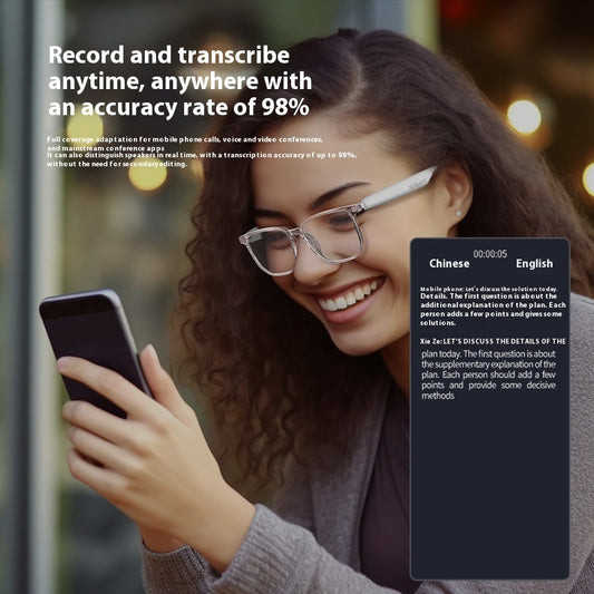 Your Personal AI Assistant Wireless Bluetooth Glasses Headset Language Real-time Interpretation