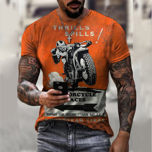 SPEED HEAD Vintage Moto Tee – Dark Charcoal
