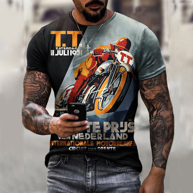 SPEED HEAD Vintage Moto Tee – Dark Charcoal