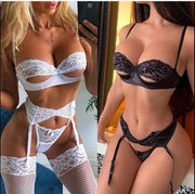 Sexy Lace Lingerie Set with Sheer Garter for Women - Snagged The Deal Dog