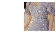 Lavender Sequin Halter Gown - Sparkle in Style With This Bold Evening Dress - Snagged The Deal Dog