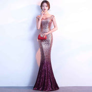Sequin Ombre Mermaid Evening Dress - Glamorous Party Attire - Snagged The Deal Dog