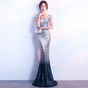 Sequin Ombre Mermaid Evening Dress - Glamorous Party Attire - Snagged The Deal Dog