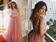 Sexy Deep V Sequin Gown with Sheer Tulle Skirt for Elegant Evening Wear - Snagged The Deal Dog