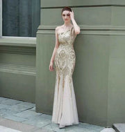 One-Shoulder Mermaid Silhouette Evening Dress - Fairy Fantasy Design - Snagged The Deal Dog