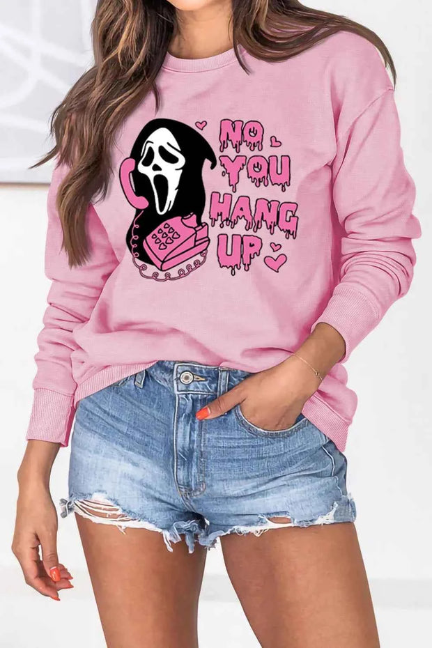 Women Ghostface Sweater - Cozy Pink Winter Trendy Pullover - Snagged The Deal Dog
