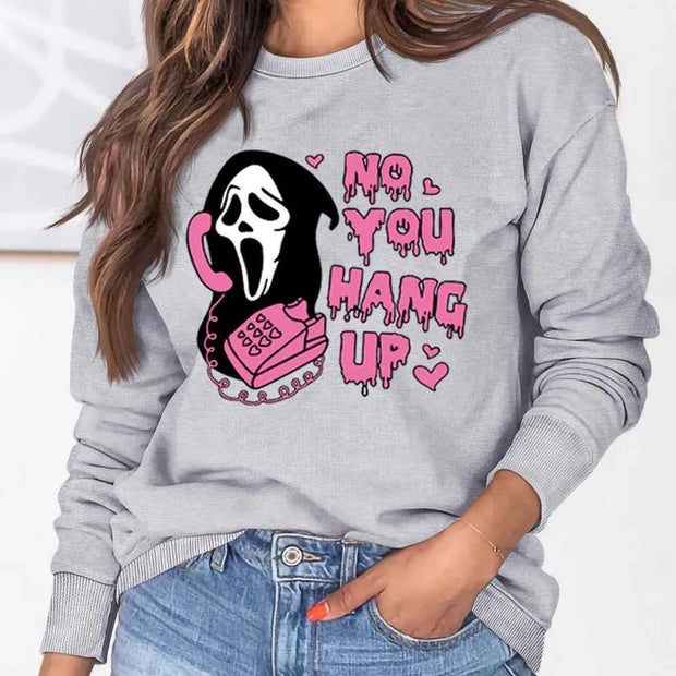 Women Ghostface Sweater - Cozy Pink Winter Trendy Pullover - Snagged The Deal Dog