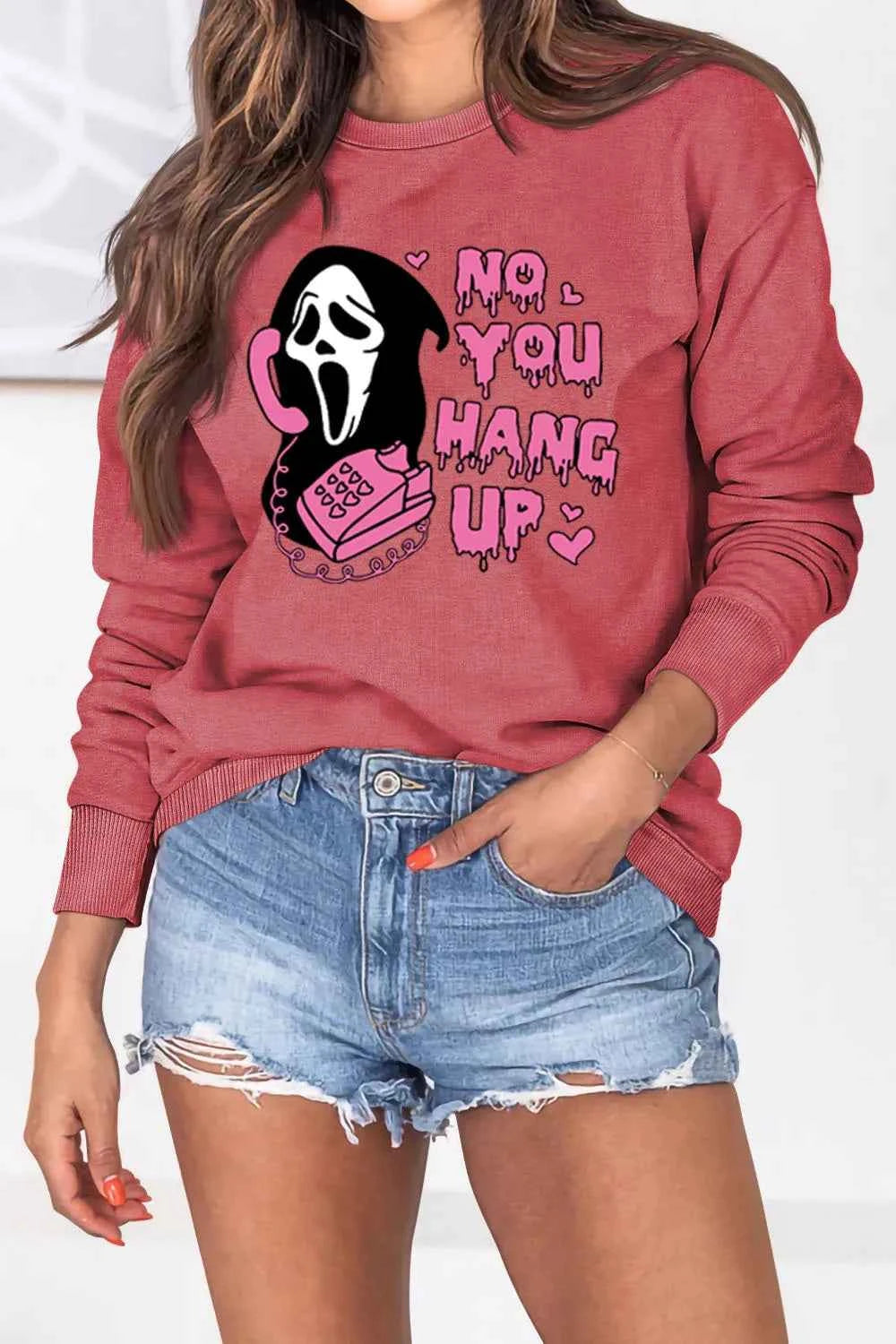 Women Ghostface Sweater - Cozy Pink Winter Trendy Pullover - Snagged The Deal Dog